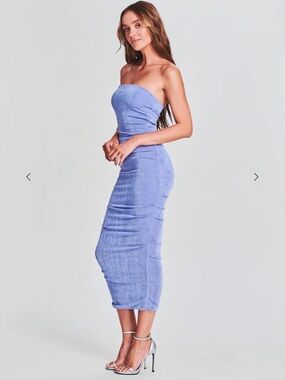 SER.O.YA Strapless Light Lavender Midi Dress